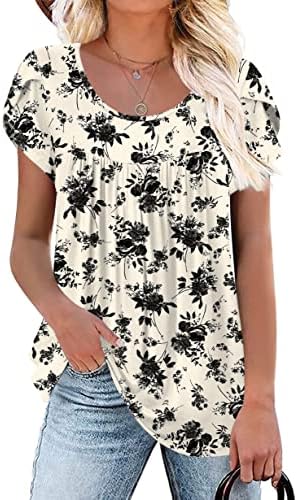 Anymiss Womens Summer Casual Short Sleeve Tunic Tops Loose Fit Hawaiian Shirts