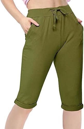 Love My Fashions® Women's 3/4 Plain Italian Shorts Ladies Drawstring Open Ankle Knee-Length Sportswear Stretchy Cotton Jogging Bottoms with Pockets in Sizes (UK 8-22)