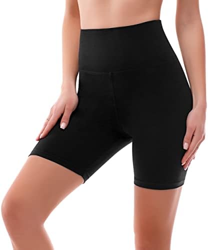 SINOPHANT High Waisted Cycling Shorts Women - Tummy Control Buttery Soft Biker Yoga Running Gym Black Workout Athletic Shorts