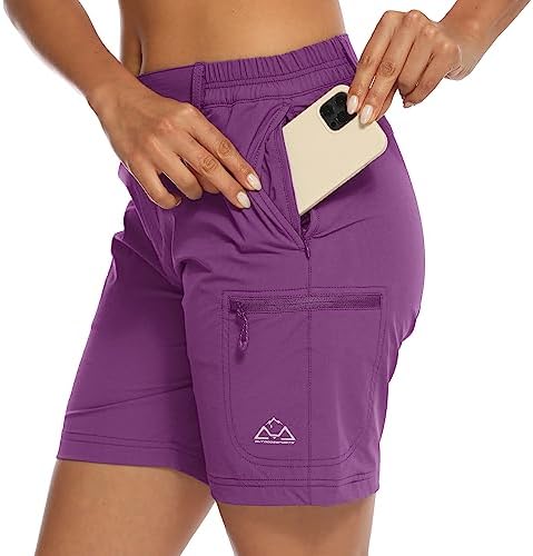 donhobo Women's Walking Hiking Shorts, Ladies Summer Cargo Shorts Lightweight Quick Dry Outdoor Casual Stretch Shorts Trousers