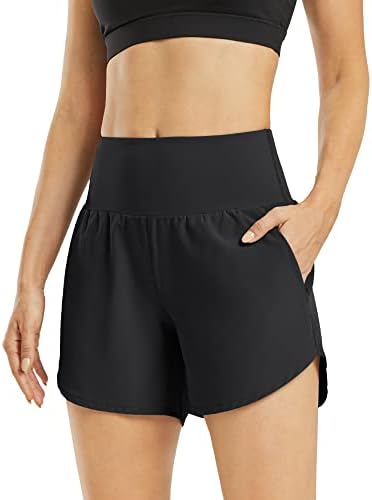 G4Free Women's Running Shorts Activewear Shorts 5 Inches Sports Yoga Pants with Pockets for Workout Gym Sports Quick Dry Lightweight Short