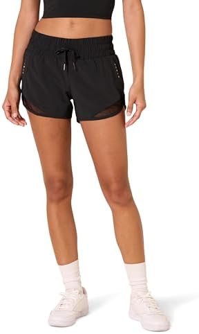 Amazon Essentials Women's Standard-Fit Ruched Waistband Woven Running Short (Previously Core 10)