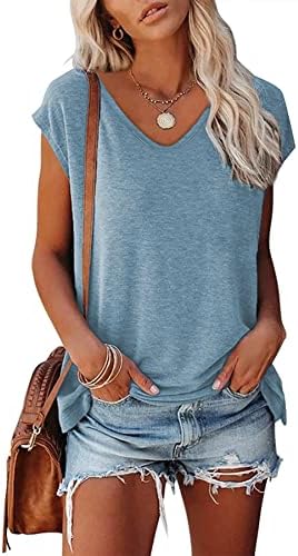 FANGJIN Womens Summer/Autumn Casual Plain T-Shirt Loose Fashion Long/Short Sleeve Tops