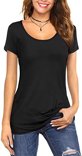 Florboom Women Tshirts Casual Short/Long Sleeve Crewneck Cotton Tunic Tops