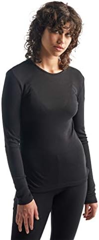 Icebreaker 100% Merino Wool Baselayer, Women's Long Sleeve T-Shirt, Everyday Crewe Long Sleeve Top, Running Top