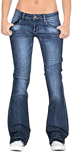 LAEMILIA Women Low Rise Jeans Bootcut Premium Stretchy Flare Denim Pants Pull on