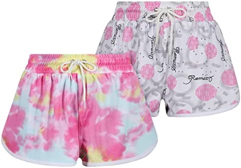 Ladies Beach Shorts 2 Pack Printed Summer Womens Holiday Hot Pants UK Sizes 8 to 22 New