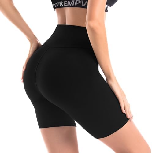 Leafigure Leggings Gym Shorts for Women， High Waisted Opaque Womens Cycling Shorts for Sport Yoga Gym