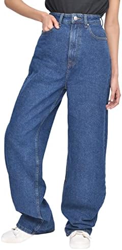 M17 Women's Ladies 90s Denim Wide Leg High Waisted Jeans