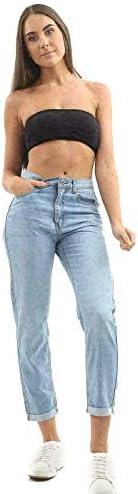 New Women Ladies Denim Boyfriend Mom Jeans UK Size 8 10 12 14 16