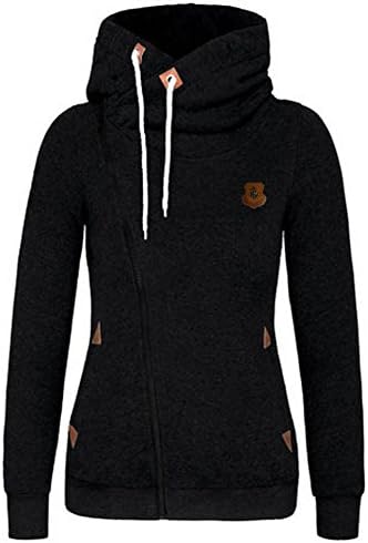 Newbestyle Womens Hoodies Oblique Zipper Fleece Sweatshirts