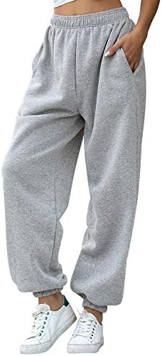 Nuofengkudu Women's Plain Tracksuit Bottoms Harem Joggers Pants with Pockets Tapered Leg Sweatpants Running Workout Casual Lounge Wear