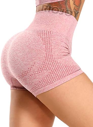 RIOJOY Vital Seamless Sports Shorts Women Dotted High Waist Summer Booty Shorts Gym Running Cycling