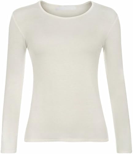 SXME MIGHT SAY Stylish Versatile Womens Ladies Long Sleeve Scoop Neck Stretch Plain Casual T Shirt Essential Top Blouse Assorted Must Have in Every Wardrobe UK Sizes 8-26