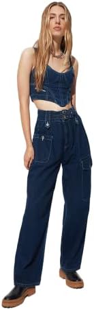 Trendyol Women's Woman High Waist Relaxed Jeans