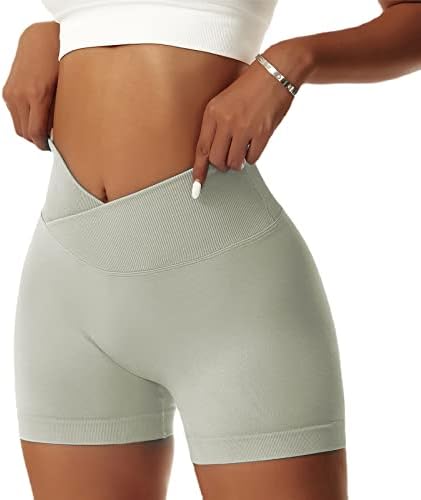 Vertvie Women's Gym Shorts Seamless Cycling Short Shorts High Waist Tummy Control Biker Yoga Sports Shorts Workout Running Ladies Butt Lifting Shorts