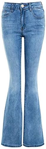 Womens Denim Jean Flare Flared Stretch Bootcut Jeans Size 6 8 10 12 14 16 New Blue