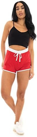 Womens Ladies Jersey Shorts Hot Pants Sweat Shorts Elasticated Drawstring Cotton Lounge Gym Beach Summer Holiday Sizes 6-22