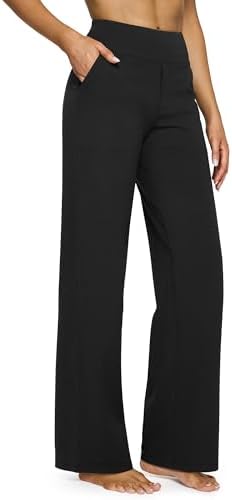 G4Free Yoga Dress Pants with Pockets Wide Leg Trousers for Women High Waist Stretch Work Business Casual Tummy Control Sweatpants Petite/Regular/Tall