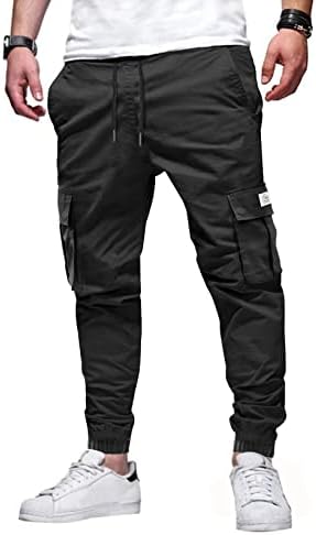 AlvaQ Cargo Work Trousers Mens Casual Work Pants Sweatpants Men Sports Bottoms with Pockets S-XXL