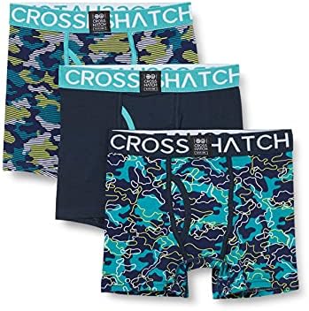 Crosshatch (3 & 5 Pack Men's Boxers, Mens Underwear Multipack, Cotton Trunks Briefs S, M, L, XL, XXL,XXXL by Clothing247