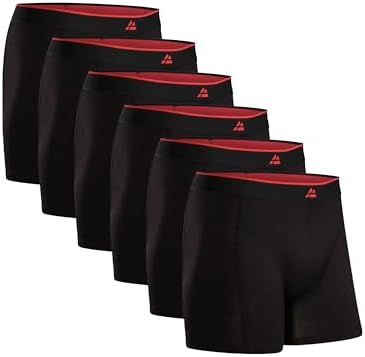 DANISH ENDURANCE Men's Bamboo Boxers Soft, Comfortable, Breathable Underwear, Tagless, With or without fly, 6 Pack