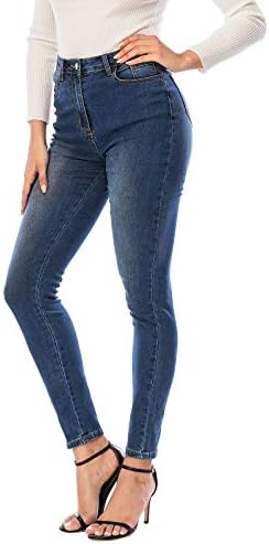 ECUPPER Womens Jeans High Waist Skinny Fit Stretch Jeans Denim Trousers with Pockets