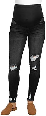 Entireface Maternity Skinny Jeans Women,Women Ladies Denim Jeans Jeggings Fashion Solid Blue Cotton Trousers Pants with Pockets Maternity Clothes for Women Maternity Denim Look Leggings Hospital