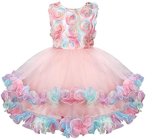 Girls Dress Pageant Princess Tulle Dress for Kid Tiered Birthday Party Wedding Bridesmaid Flower Girl Dresses