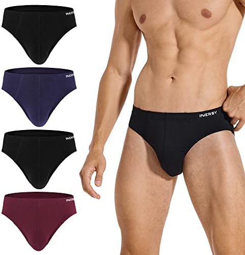 INNERSY Men's Underwear Briefs Multipack Soft Underpants Classic Midi Hipster Pants Pack of 4