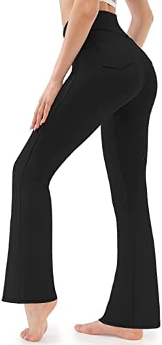 JOYSPELS Bootcut Yoga Pants with Back Pockets for Women, High Waist Bootleg Yoga Pants Tummy Control, Comfortable Fabric Suitable for Office, Gym, Casual, Jogging, Yoga