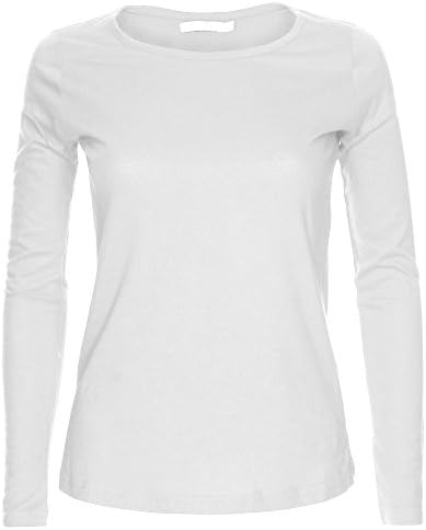 LessThanTenQuid Missloved ® Ladies Womens Plain Long Sleeve Round Neck Top UK Sizes 8-18