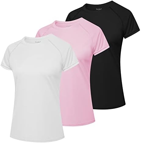 MEETWEE Swim Shirts for Women, Short Sleeve T Shirt Athletic Casual Tops Quick Dry UPF 50+ Running Surfing Workout Yoga Sun Tee Shirts