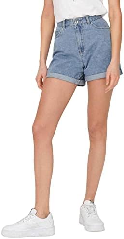 ONLY Women's Onlvega Hw Mom DNM Shorts Noos