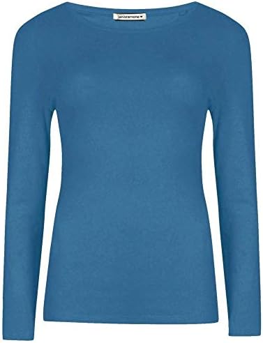 STAR FASHION GLOBAL LTD Womans Plain Tshirt Ladies Long Sleeve Scoop Neck T Shirt Top Plus Size UK 8-26