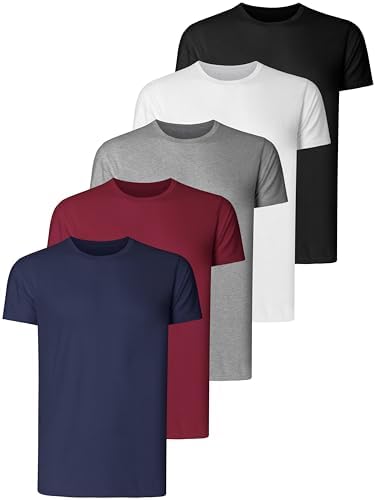 Teesmen Man Sports T Shirt 5pack Gym Short Sleeve Running Plain Mulit Crew Neck Workout T-Shirt