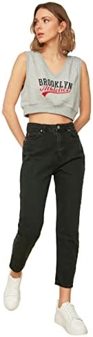 Trendyol Women's Woman Basic Normal Waist Mom Jeans