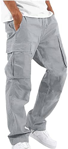 YAOHUOLE Men's Cargo Pants Casual Cotton Stretchy Drawstring Waist Trousers