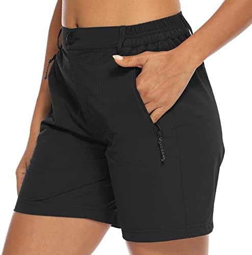 donhobo Womens Golf Walking Shorts,Ladies Hiking Quick Dry Lightweight Outdoor Stretch Shorts with Zip Pockets