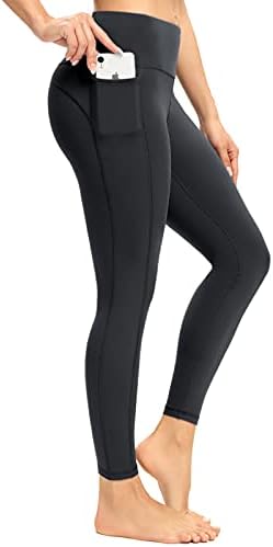 neppein Womens High Waisted Yoga Leggings with Pockets,Tummy Control Yoga Pants Stretch Sports Running Workout Gym Leggings