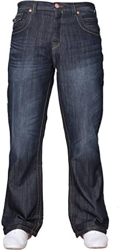 APT Mens Basic Blue Bootcut Wide Leg Flared Work Casual Jeans Big