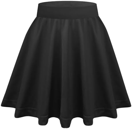 Aomig Women's Plain Skater Skirt, High Waist Flared Skort, Basic A-Line Stretchy Flared Mini Flowy Skirt, Women's Basic Versatile Casual Mini Skater Skirt, Women's Skater Skirt with Built-in Shorts