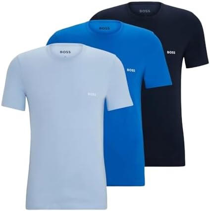 BOSS Mens TShirtRN 3P Classic Three-Pack of Underwear T-Shirts in Cotton Jersey