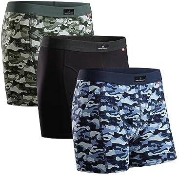 DANISH ENDURANCE Men's Cotton Boxer Shorts, Stretchy Soft, Classic Fit Underwear, Trunks, 3 Pack