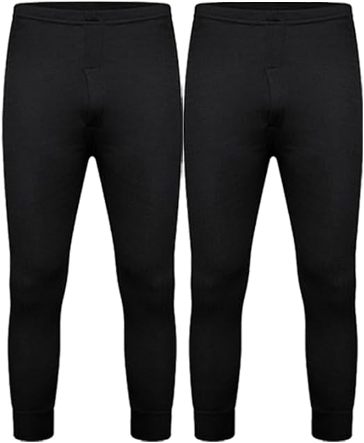 DOLCE ENVY Men's Thermal 2 Pack Long John Bottom Trouser Warm Base Layer for Winter Suitable for Daily Use High-Performance Bottom Trouser