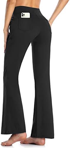 MOVE BEYOND Buttery Soft Women's Bootcut Yoga Pants/Capris with 4 Pockets Tummy Control Workout Bootleg Work Pants