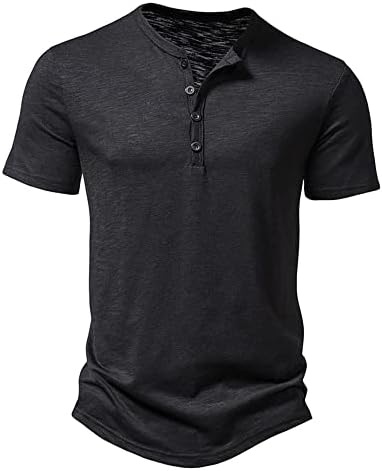 MakingDa Men's Casual Long/Short Sleeve Muscle Fit Henley Shirt Stylish 4 Buttons Slim Fitted T Shirts Tops