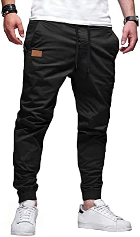 Meilicloth Mens Joggers Casual Cargo Work Trousers Men Cotton Sweatpants Jogging Tracksuit Bottoms Drawstring Outdoor Pants