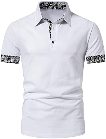 Mens Short Sleeve Polo Shirts Casual Classic Summer Contrasting Colors Basic Work T-Shirt Tops