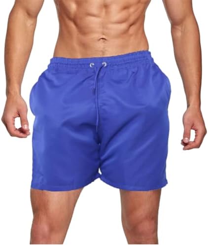 Men's Summer Shorts with Elastic Waist and Pockets - Gym, Swim, Holiday - Mesh Lined Casual Shorts for Men